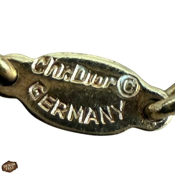 Christian Dior Vintage Gold-Tone “Dior” Logo Charm Pendant Bracelet 17” | RARE!! - Picture 10 of 16